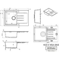Кухонная мойка Kernau KGS V 45A 1B1D Black Metallic - Превью изображения №2 — Интернет-магазин Time-Shop