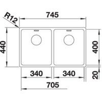Кухонная мойка Blanco Andano 340/340-IF (без клапана-автомата) - Превью изображения №4 — Интернет-магазин Time-Shop
