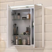  Vigo Шкаф с зеркалом навесной Plaza 600 со светильником - Превью изображения №4 — Интернет-магазин Time-Shop