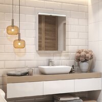  Vigo Шкаф с зеркалом навесной Plaza 600 со светильником - Превью изображения №5 — Интернет-магазин Time-Shop