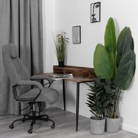 Офисное кресло TetChair Boss metalBL (велюр, серый, 29) - Превью изображения №15 — Интернет-магазин Time-Shop