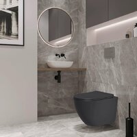 Унитаз подвесной Lauter Augsburg 21109EC + I012709 + I090138 (черный матовый с кнопкой смыва черный матовый) - Превью изображения №8 — Интернет-магазин Time-Shop