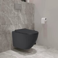 Унитаз подвесной Lauter Augsburg 21109EC + I012709 + I090138 (черный матовый с кнопкой смыва черный матовый) - Превью изображения №7 — Интернет-магазин Time-Shop