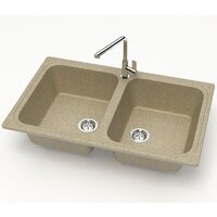Кухонная мойка MARRBAXX Карельский камень модель 20/Q5 F020Q005 (песочный) - Превью изображения №2 — Интернет-магазин Time-Shop