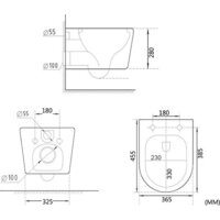 Унитаз подвесной Roxen Simple Compact в комплекте с инсталляцией StounFix Dual Fresh 6 в 1 966686 (кнопка: бежевый) - Превью изображения №15 — Интернет-магазин Time-Shop