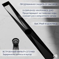 Трап/канал Lauter 2120662-QGMB 600x70 (черный матовый) - Превью изображения №3 — Интернет-магазин Time-Shop