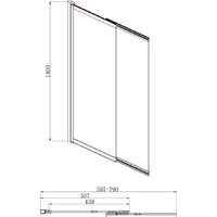 Стеклянная шторка для ванны Adema NFA-612 (прозрачное стекло) - Превью изображения №3 — Интернет-магазин Time-Shop
