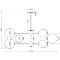 Подвесная люстра Moderli Molecule V10838-6P - Превью изображения №3 — Интернет-магазин Time-Shop