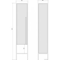  Дабер Шкаф-пенал 021 СТ21.0.2.4 (дуб канзас коричневый/серый/черный) - Превью изображения №5 — Интернет-магазин Time-Shop