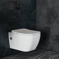 Унитаз подвесной Roxen Cube Bidet One Rimless 6 в 1 StounFix Dual Fresh 583046 (кнопка: черный матовый) - Превью изображения №9 — Интернет-магазин Time-Shop