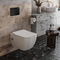 Унитаз подвесной Roxen Cube Bidet One Rimless 6 в 1 StounFix Dual Fresh 583046 (кнопка: черный матовый) - Превью изображения №8 — Интернет-магазин Time-Shop