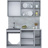 Готовая кухня Интерлиния Мила Лайт 1.5 (белый платинум/белый платинум/дуб бунратти) - Превью изображения №4 — Интернет-магазин Time-Shop