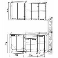 Готовая кухня Интерлиния Мила Лайт 1.5 (белый платинум/белый платинум/дуб бунратти) - Превью изображения №6 — Интернет-магазин Time-Shop