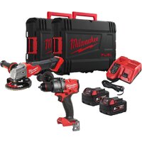 Milwaukee M18 FPP2E3-502X 4933492516 (шуруповерт, болгарка, 2 АКБ, кейс)