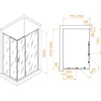 Душевой уголок RGW PA-246B 030824682-14 80x120 (черный/прозрачное стекло) - Превью изображения №2 — Интернет-магазин Time-Shop