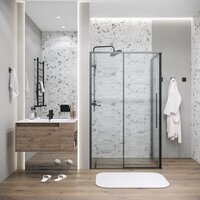 Душевой уголок Grossman Galaxy 100x90x195 120.K33.01.1090.21.02 (черный матовый/стекло шиншилла) - Превью изображения №7 — Интернет-магазин Time-Shop