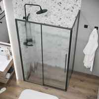 Душевой уголок Grossman Galaxy 100x90x195 120.K33.01.1090.21.02 (черный матовый/стекло шиншилла) - Превью изображения №9 — Интернет-магазин Time-Shop