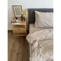 1.5-спальный комплект постельного белья Царство сновидений Вареный хлопок Бежевая полоса 150-0127 (1.5-сп, нав. 50x70) - Превью изображения №3 — Интернет-магазин Time-Shop