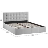 Кровать Трия Эмма с ПМ 160x200 (велюр Confetti Silver) - Превью изображения №5 — Интернет-магазин Time-Shop