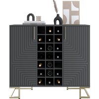 Комоды, тумбы Involux Неаполь 233H211 (графит/черный матовый/золото) - Превью изображения №2 — Интернет-магазин Time-Shop