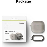 Чехол Ringke Onyx Magnetic для Airpods 4 Warm Gray - Превью изображения №11 — Интернет-магазин Time-Shop
