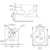 Унитаз подвесной Roxen Porto 530155-01 Rimless Soft Close - Превью изображения №12 — Интернет-магазин Time-Shop