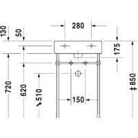 Умывальник Duravit Vero 50x47 (0454500000) - Превью изображения №4 — Интернет-магазин Time-Shop