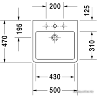 Умывальник Duravit Vero 50x47 (0454500000) - Превью изображения №2 — Интернет-магазин Time-Shop