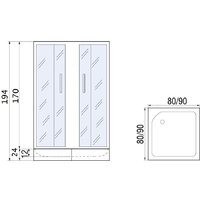 Душевой уголок River Morava 80/24 MT (с поддоном) - Превью изображения №3 — Интернет-магазин Time-Shop