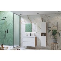  ЗОВ Тумба с умывальником Дион 80 D80LHO0M9003MKV5-OL80 (белый матовый/дуб) - Превью изображения №4 — Интернет-магазин Time-Shop