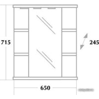  Onika Шкаф с зеркалом Глория 65.02 левый (белый) [206506] - Превью изображения №2 — Интернет-магазин Time-Shop