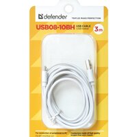 Кабель Defender USB08-10BH (белый) [87468] - Превью изображения №3 — Интернет-магазин Time-Shop