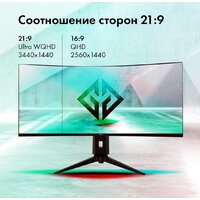 Игровой монитор GMNG GM-34C11W - Превью изображения №4 — Интернет-магазин Time-Shop