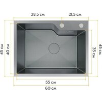 Кухонная мойка Axus LS-6045BD - Превью изображения №8 — Интернет-магазин Time-Shop