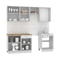 Готовая кухня Mio Tesoro Экстра-лайт 2.2 (белый/мадрид) - Превью изображения №3 — Интернет-магазин Time-Shop