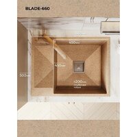 Кухонная мойка Polygran Blade 660 (песочный) - Превью изображения №2 — Интернет-магазин Time-Shop