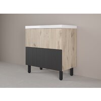  Style Line Тумба под умывальник Стокгольм ВЛДСП 80 2 ящика (напольная) - Превью изображения №3 — Интернет-магазин Time-Shop