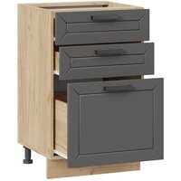 Шкаф напольный Трия Лорас 1Н5Я3 (дуб крафт золотой/холст вулкан) - Превью изображения №2 — Интернет-магазин Time-Shop