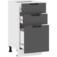 Шкаф напольный Трия Гренада 1Н4Я3 (белый/холст вулкан) - Превью изображения №2 — Интернет-магазин Time-Shop