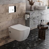 Унитаз подвесной Roxen Cube Bidet One Rimless 6 в 1 StounFix Dual Fresh 596716 (кнопка: хром) - Превью изображения №12 — Интернет-магазин Time-Shop