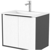 Дабер Тумба под умывальник 018 60 Т18.6.0.20Ч (белый древесный/серый/ручка черная)