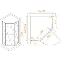 Душевой уголок RGW PA-091B 35089189-14 80x90 (черный/прозрачное стекло) - Превью изображения №2 — Интернет-магазин Time-Shop