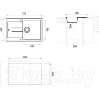 Кухонная мойка Longran Amanda AMG780.500 (трюфель) - Превью изображения №3 — Интернет-магазин Time-Shop
