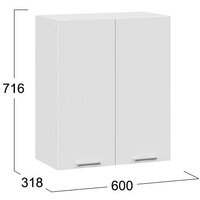 Шкаф навесной Трия Габриэлла 1В6 (белый/сноу) - Превью изображения №3 — Интернет-магазин Time-Shop