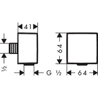 Шланговое подключение Hansgrohe FixFit Square 26455140 (бронзовый) - Превью изображения №8 — Интернет-магазин Time-Shop