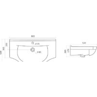 Умывальник Santek Эльбрус-90 90.5x52 [1.WH11.0.790] - Превью изображения №2 — Интернет-магазин Time-Shop