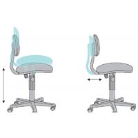 Офисное кресло Бюрократ CH-W201NX (серо-голубой Light-28/пластик белый) - Превью изображения №6 — Интернет-магазин Time-Shop