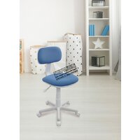 Офисное кресло Бюрократ CH-W201NX (серо-голубой Light-28/пластик белый) - Превью изображения №7 — Интернет-магазин Time-Shop