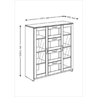 Тумба Mio Tesoro Сириус 2 двери со стеклом и 4 ящика 117x123 2.02.03.400.1 (белый) - Превью изображения №4 — Интернет-магазин Time-Shop