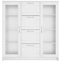 Тумба Mio Tesoro Сириус 2 двери со стеклом и 4 ящика 117x123 2.02.03.400.1 (белый) - Превью изображения №3 — Интернет-магазин Time-Shop